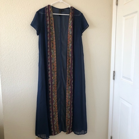 Blue Pettycoat Alley polyester open cardigan size small - Picture 1 of 7